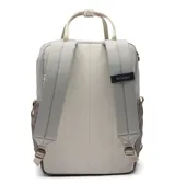 Mochila Trail Traveler 18L de Columbia, color gris con detalles en beige, con compartimento para portátil y tecnología Omni-Shield que repele la humedad y las manchas.