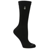 Pack de tres pares de medias de largo medio marca Hush Puppies, confeccionadas en algodón y spandex. Presentan un diseño liso en colores negro, gris oscuro y gris claro, con el logo de la marca bordado en la parte superior y en la puntera.
