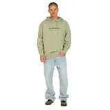 Canguro verde con capucha y logo de Volcom estampado en el pecho.