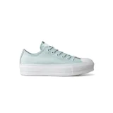Championes Converse All Star Lift Ox, color celeste con plataforma blanca.