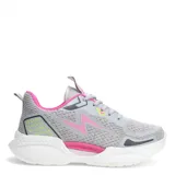 Championes deportivos Push modelo Hawai, color azul marino con detalles en fucsia y gris. Presentan diseño de malla transpirable, cierre con cordones y suela blanca con textura.