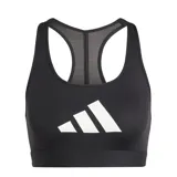 Top deportivo Adidas Powerreact de color negro, con diseño de espalda racer-back en tejido de malla transpirable y logo de la marca estampado en blanco en el frente. Cuenta con banda elástica inferior para mayor ajuste y tecnología de absorción de humedad.