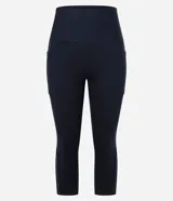 Calza deportiva corsario negra de microfibra ligera con detalles laterales.