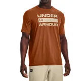 Remera Under Armour de hombre, color marrón, de tejido ligero, suave y de secado rápido, con logo estampado en el pecho.