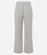 Pantalón de ribana color gris melange, de corte recto y cintura elástica, con diseño cómodo y versátil.