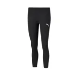 Calza deportiva Puma Active Tights de mujer, color negro, con logo estampado en la pierna. Confeccionada con tecnología dryCELL para mantenerte seca y cómoda durante el ejercicio.