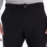 Pantalón largo negro desmontable, convertible en short, con cintura elástica, cinturón interno ajustable, bolsillos con y sin cierre, elástico interior en tobillos, estampados reflectantes y tejido elástico 4-Way Spandex repelente al agua.