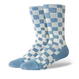 Medias Stance Cruzer Crew a cuadros celestes y blancos.