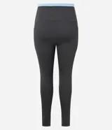 Calza deportiva gris con cintura contrastante en celeste.
