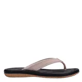 Sandalias de dedo Rider Dunas Thong para mujer, con suela negra y tiras en tono rosado viejo texturizadas.