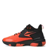 Championes de básquet Topper modelo Flight, con diseño de caña media en combinación de colores rojo y negro. Presentan una estructura robusta con refuerzos laterales, cordones negros y suela de goma con patrón de agarre optimizado para la cancha.