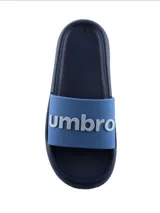 Ojota Umbro modelo Twise, color azul con logo de la marca en relieve en color blanco sobre la tira.