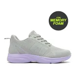 Championes deportivos American Sport Pau Lady color gris con suela lila y tecnología memory foam.
