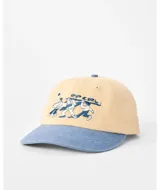 Gorro tipo gorra Rip Curl, modelo Aots Ty Williams, con diseño bicolor en tonos beige y azul, y bordado frontal alusivo al surf.
