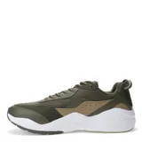 Championes deportivos Topper modelo Circus, con diseño en tonos verde oliva y beige. Presentan una combinación de malla y material sintético en el exterior, con suela blanca robusta y cordones al tono.