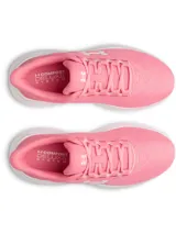 Championes de running Under Armour Phade RN 3 para mujer, en color rosado con suela blanca y logo de la marca en el lateral. Confeccionados con parte superior de malla ligera y transpirable, entresuela de EVA y suela exterior de goma resistente.