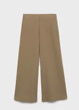Pantalon de corte palazzo y tiro alto, con cintura elástica y diseño cropped. Confeccionado en tejido de algodón con poliamida y lino.