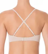 Soutien sin aro de microfibra, con diseño triangular y breteles regulables.