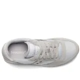 Championes Saucony Jazz Original de dama, color gris con detalles plateados.