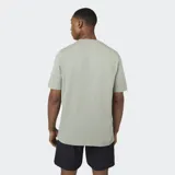 Remera de manga corta color verde claro, con cuello redondo y un pequeño logo bordado en el pecho.