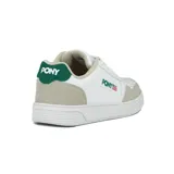 Championes urbanos Pony modelo Prusia Teen, color blanco con detalles en verde y gris.