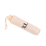 Paraguas manual color caqui con logo XL en negro.