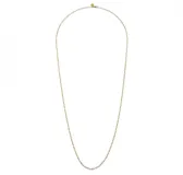 Cadena larga dorada con eslabones rectangulares.