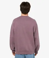 Buzo de algodón color azul con cuello redondo, puños y cintura acanalados. Tiene un corte holgado y un pequeño logo cuadrado bordado en el pecho.