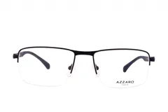 Armazón de anteojos recetados Azzaro, modelo 31221 col 2, de metal color negro con forma rectangular y lentes transparentes.