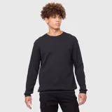 Buzo crewneck de algodón orgánico con textura tipo waffle, cuello redondo y ajuste regular.