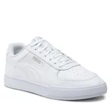 Championes Puma Caven Wns de cuero sintético color blanco con logo plateado en el lateral y perforaciones en la puntera.