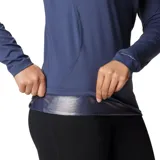 Remera deportiva Columbia de manga larga, color azul, con tecnología Omni-Heat reflectante y Omni-Wick de secado rápido.