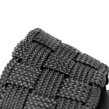 Ojotas negras con plataforma de 4,5 cm y capellada sintética tejida.