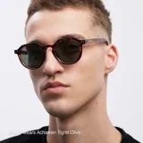Lentes de sol con montura geométrica carey, lentes polarizadas verdes con protección UV400. Diseñados para un perfecto equilibrio entre comodidad y durabilidad.