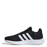 Championes urbanos Adidas modelo Lite Racer 4.0, color negro con las tres tiras laterales en blanco y suela con tecnología Cloudfoam. Confeccionados con materiales textiles ligeros y parte superior con contenido reciclado.