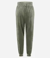 Pantalón tipo jogger de plush, con cintura elástica, bolsillos laterales y puños ajustados en los tobillos.
