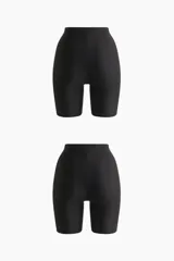 Pack de dos culottes moldeadores de tiro alto confeccionados en microfibra lisa. Presentan un diseño de corte láser para un acabado invisible bajo la ropa y refuerzo interior para mayor comodidad.