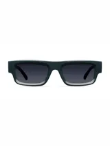 Lentes de sol rectangulares con montura de bio-acetato color gris oscuro y cristales polarizados negros con protección UV400.