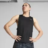 Musculosa deportiva Puma Run Velocity para hombre, color negro con logo reflectivo en el pecho.