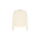 Sweater tejido de punto de la marca Cos, color crudo, con cuello redondo y diseño de mangas largas. Presenta terminaciones acanaladas en el cuello, los puños y el dobladillo.