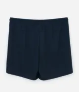 Bermuda deportiva Get Over de color azul marino, con cintura elástica ajustable mediante lazo y dos bolsillos laterales con cierre de cremallera.