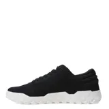Championes urbanos Caterpillar modelo Hex +, color negro con suela blanca de diseño hexagonal. Confeccionados en gamuza, cuentan con cierre de cordones y logo de la marca en el lateral y la lengüeta.