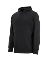 Buzo con capucha de algodón, color negro, con bolsillo frontal tipo canguro y logo de la marca estampado sutilmente en el pecho.