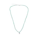 Collar de plata 925 con piedras de amazonita turquesa y dije de hamsa de plata 925.