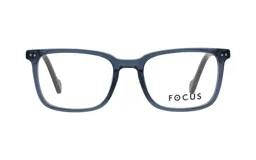 Lentes de receta Focus Premium modelo 4186, con armazón de acetato en color azul traslúcido y diseño rectangular.