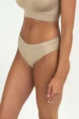 Pack de dos bombachas de algodón color beige con elástico fino en la cintura.