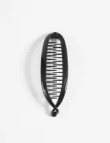 Broche para el pelo tipo pinza banana, color negro, de plástico.