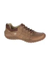 Championes Cat modelo Instruct, de estilo casual y flexible. Confeccionados en cuero color beige, cuentan con forro interno de malla respirable, plantilla EASE para mayor comodidad y suela de goma resistente.