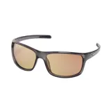 Lentes de sol MDQ modelo Rincon, con marco rectangular gris y lentes fotocromáticas marrones.