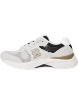 Zapatillas Tommy Hilfiger Modern Prep de running, color blanco con detalles en gris y logo TH en el lateral. Confeccionadas en gamuza y poliéster reciclado.